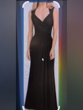 Hayley Paige Occasions Black Ruched Open Back Formal Gown Size 10